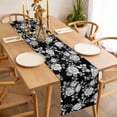 thumbnail image 3 of Black Rose Table Runner - 120 Inch Long, Kitchen Dining Table Runner Dresser Scarves, Vintage Pastoral Botanical Floral Leaves Vines Farmhouse Decor for Coffee Tables Wedding Party Banquet, 3 of 8