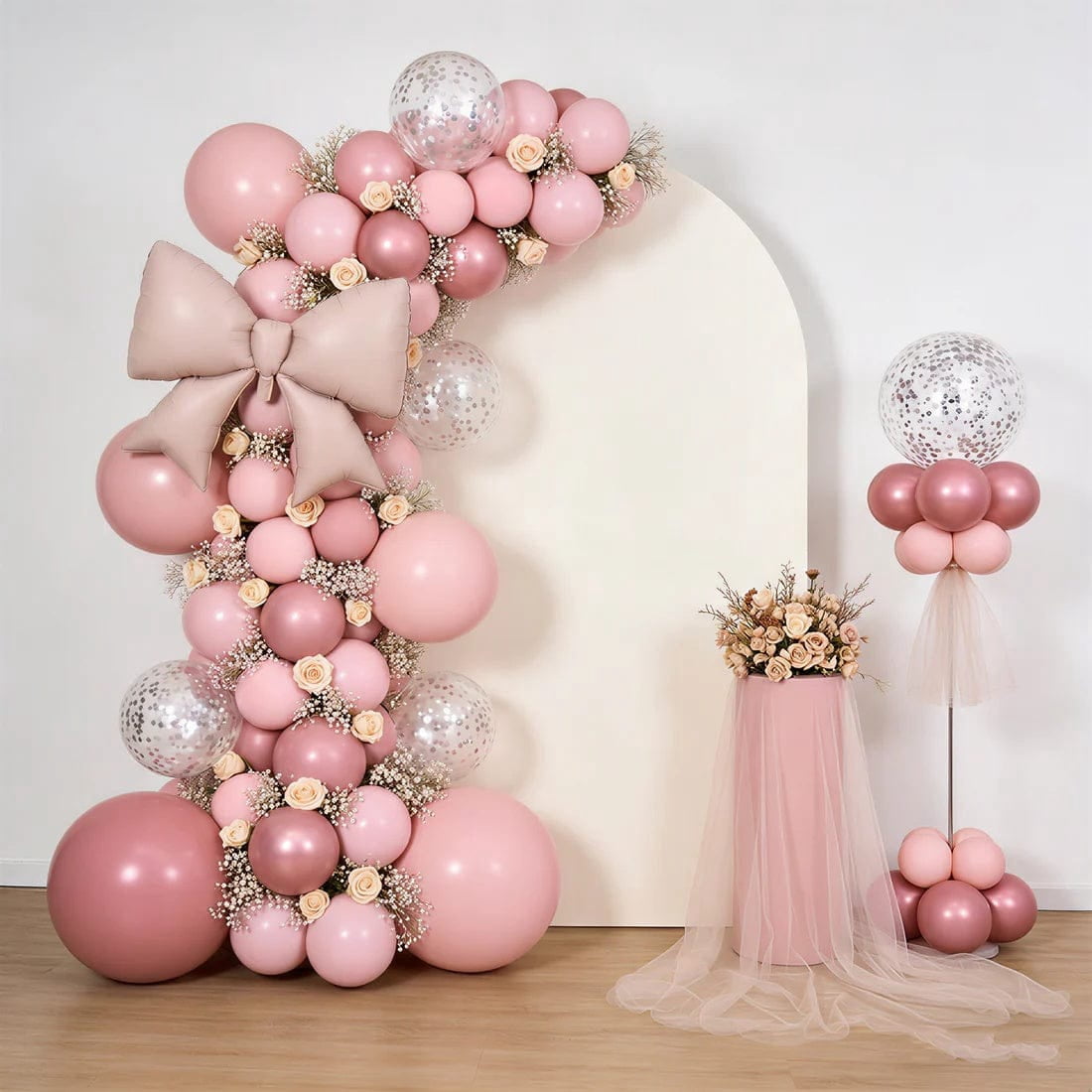 10 Blush 29x27 in Matte Giant Bow Mylar Foil Balloons Wedding Party Event Decorations