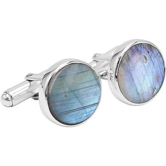 Earth Gems Jewelry Groomsmen Cufflinks Labradorite Cufflinks Sterling Silver Cufflinks Men’s Cufflinks Father of Bride Gift Cufflinks