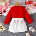 thumbnail image 4 of Toddler Girl Plaid Outfits Fall Winter Dress Knit Ribbed Bow Sweatshirt Tops and Button Fashion Skirts Set, 4 of 7