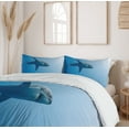 thumbnail image 6 of Ambesonne Shark Duvet Cover Set, Fish in Ocean Swimming, 2-Calking, Pale Blue, 6 of 7