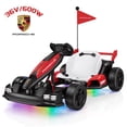 thumbnail image 2 of Licensed Porsche 36V Electric Go Kart for Kids,600W Drift Ride on Toys Ages 6-12, Adjustable Seat,LED Lights, 2 Speed Mode, Red, 2 of 10