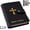 CC3-Black, variant on Catholic Faux Leather Holy Card Holder Compact Handheld Binder Style Organizer For Religious Items Crosses And Lord Almighty Devotions In Red Black Blue