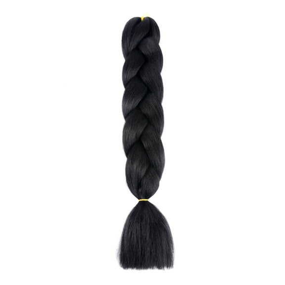 XmhyTop-A Hair Extensions 60cm Ombre Braiding Hair, 3-Piece Solid Color Synthetic Braiding Hair for Daily & Party Hairstyling,Black