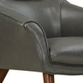 thumbnail image 6 of Waneta Chair and Ottoman in Pewter Gray Faux Leather with Medium Espresso Legs, 6 of 8