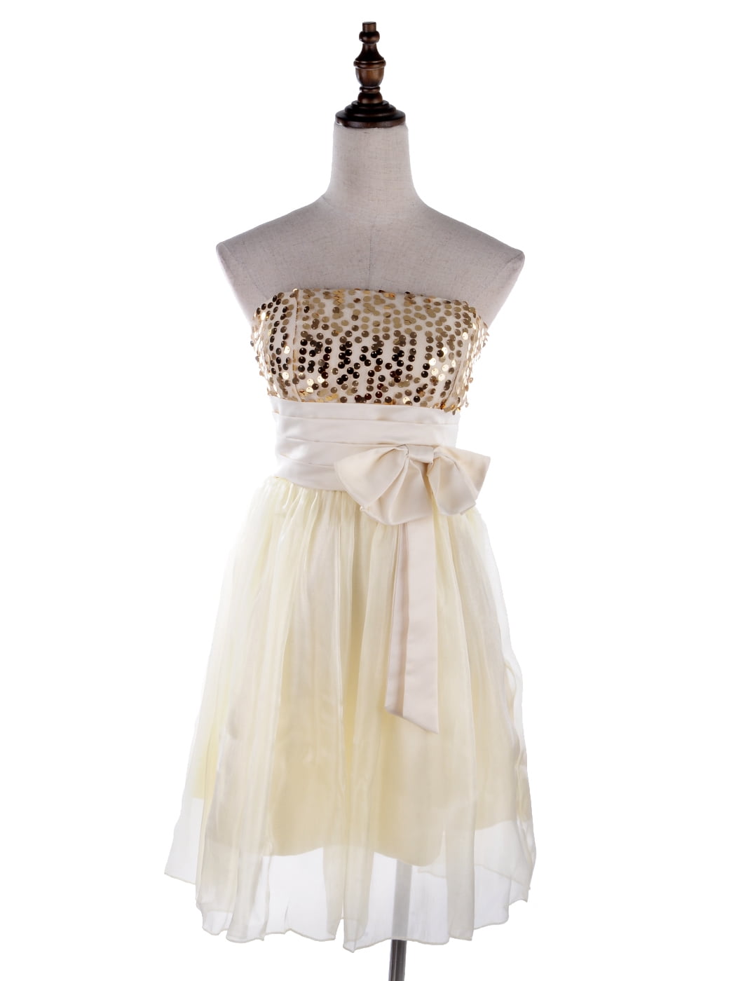 yellow tube top dress