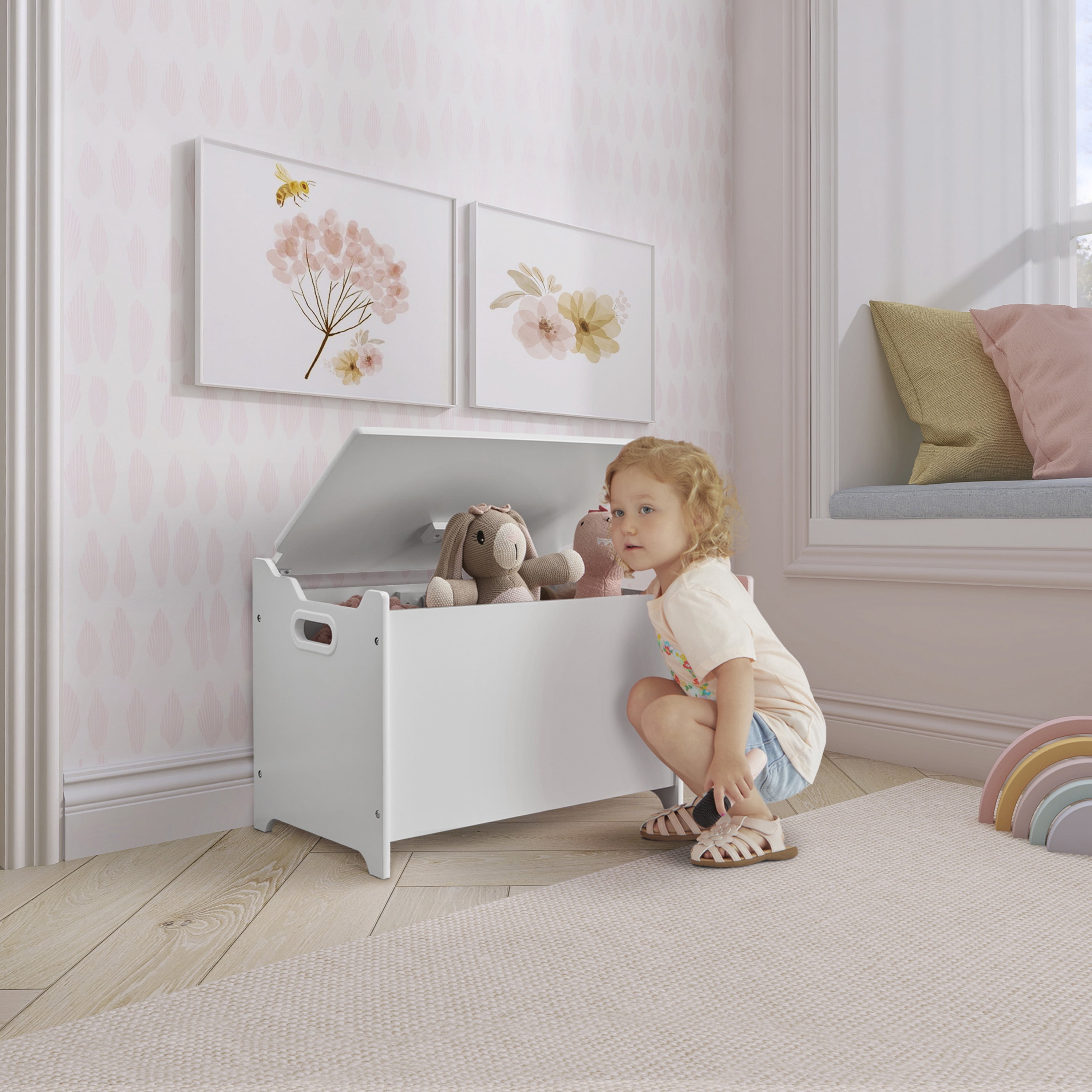 Evolur Wooden Toy Chest Organizer, White