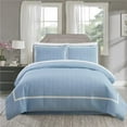 thumbnail image 1 of Chic Home DS4775-BIB-US Duvet Cover Set Hotel Collection King Size Two Tone Banded Print Zipper Closure Bed in a Bag, Blue - 7 Piece, 1 of 1