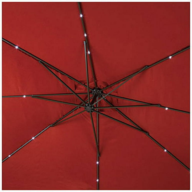 cantilever patio umbrella with sunbrella fabric Deluxe 11' Sunbrella Fabric Solar LED Cantilever Umbrella