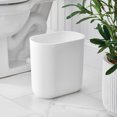 thumbnail image 4 of iDesign Oval Bathroom Trash Can, 1.9 Gallon Plastic Open Top Garbage Bin, White, 4 of 7