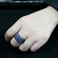 thumbnail image 5 of Black Stainless Steel Ring with AAA Grade CZ in Blue for Women Blue Series Stone Color Style TK3751 Size 8, 5 of 5