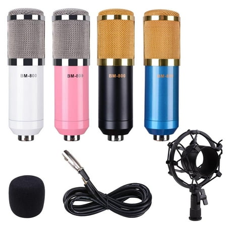Pro Co Ameriquad Microphone Cable - BM800 Pro Condenser Microphone Kit Shock Mount Home Studio Audio Cable Sound Record