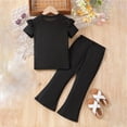 thumbnail image 4 of HCNTES Children Girl 2 Piece Outfit T-Shirt + Loose Pants Spring Summer Kids Girls Casual Dailywear School Clothing Set Size 3T 4T 5T 6T 7T(F02-Black,4-5 Years), 4 of 4
