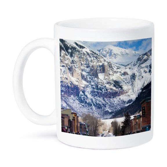3dRose, Main Street, Ajax Peak, Telluride, Colorado, USA - US06 WBI0370 - Walter Bibikow, 15oz Mug