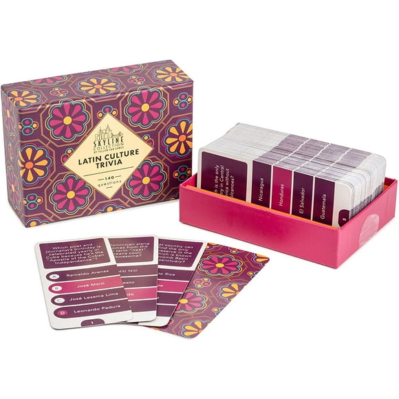 HTOOQ- American Sports Trivia, 140 Question Cards - Game Night Entertainment for Families & Friends, 2+ Players - Test Your Knowledge with Our Unique Skyline Collection Trivia Sets