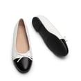 thumbnail image 4 of Bailarinas DREAM PAIRS para mujer, punta redonda, estilo slip-on, blancas, 4 of 7