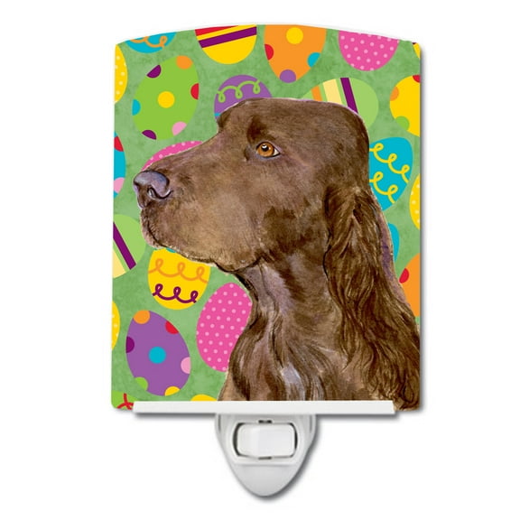 Caroline's Treasures SS4870CNL Field Spaniel Easter Eggtravaganza Ceramic Night Light, 6x4x3", multicolor