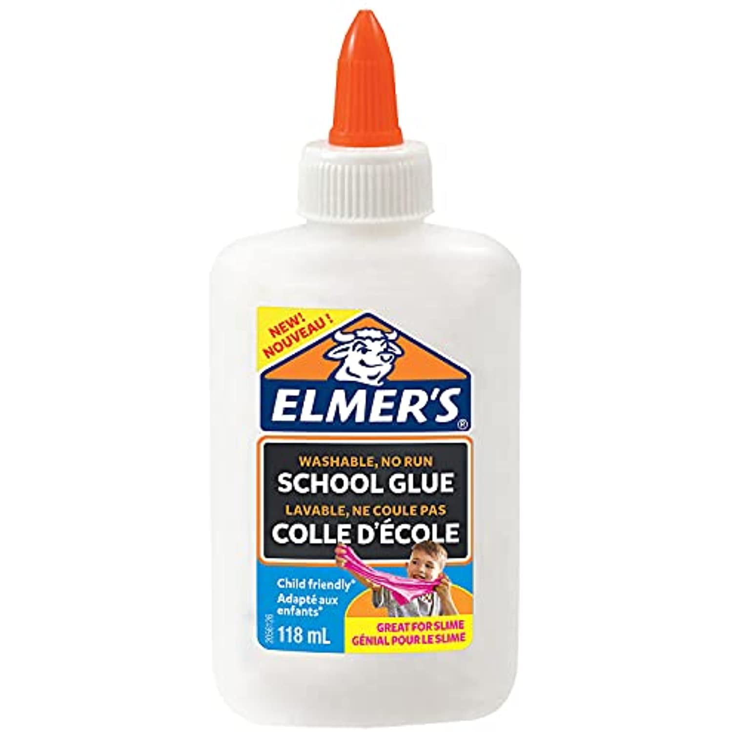 Elmer's Liquid PVA Glue, Washable, White, 118ml– Great for Making Slime