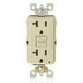 thumbnail image 1 of Salida GFCI Leviton de 20 amperios, autocomprobación, no es resistente a manipulaciones, color marfil, 1 of 5