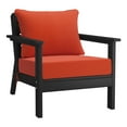 thumbnail image 4 of WestinTrends Avalon Outdoor Modern HDPE Patio Club Chairs with Deep Seat Cushions (Set of 2), Black/Orange, 4 of 5