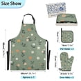 thumbnail image 3 of 5 Pcs Kitchen Set Heat Resistant Oven Mitts and Non-Slip Pot Holders with Adjustable Cooking Apron Cute Small Flowers and Leaves, 3 of 6