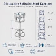 JeenMata 2 Carat Princess Solitaire Moissanite Stud Earrings for Women, Earrings for Men, 18K White Gold Plated, Hypoallergenic Earrings, D VS1, Stud Earring for Woman, Jewelry, Gift, Earrings