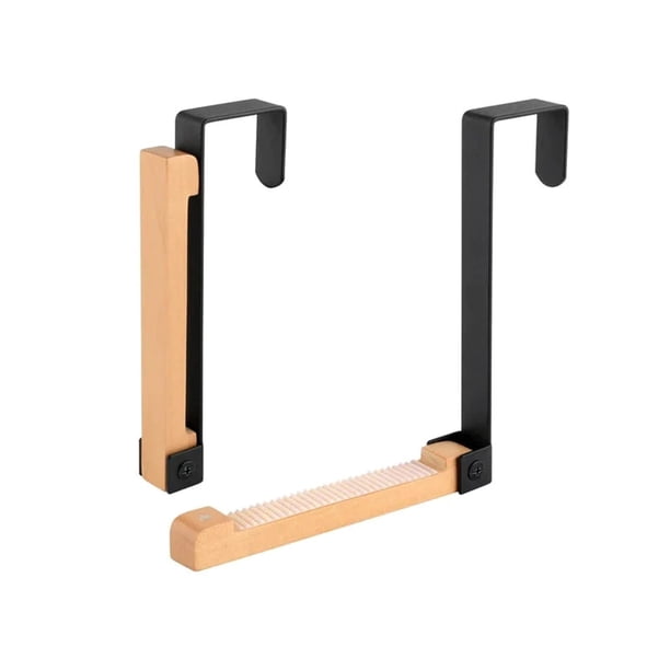 Plegable de madera sobre la puerta ganchos de madera maciza puerta gancho de abrigo sin fisuras estante de almacenamiento