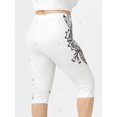 thumbnail image 4 of Leggings Cortos Talla Extra Estampado Floral Rosegal Leggings de talla grande, 4 of 5
