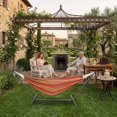 thumbnail image 2 of Fenbeli Double Camping Hammock with Stand 2 Person Portable Hammock Bed with Steel Frame and Carry Bag for Backyard Patio Outdoor Poolside, Red, 2 of 7
