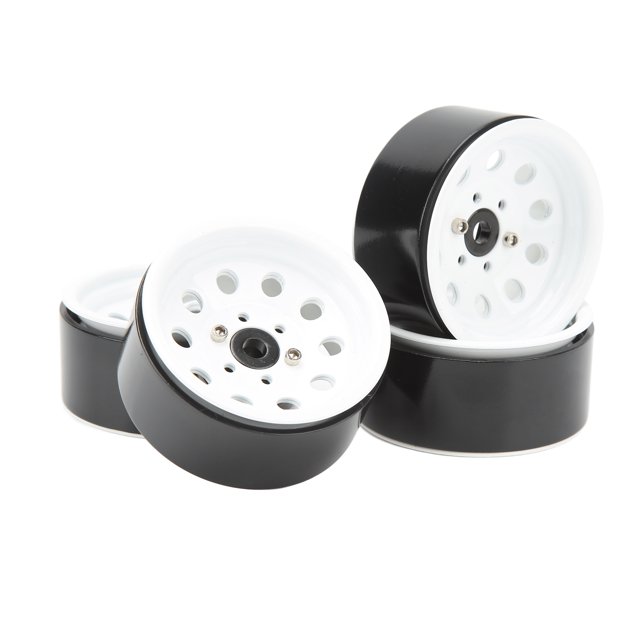 Roue RC Beadlock, Moyeu de Roue RC 4PCS 1.9in pour la Couleur Noir, Blanc, Argent, Ti de Remplacement
