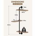 thumbnail image 2 of Estante para plantas GENTINGBRO de 3 niveles para montaje en pared, madera e hierro, 2 of 6