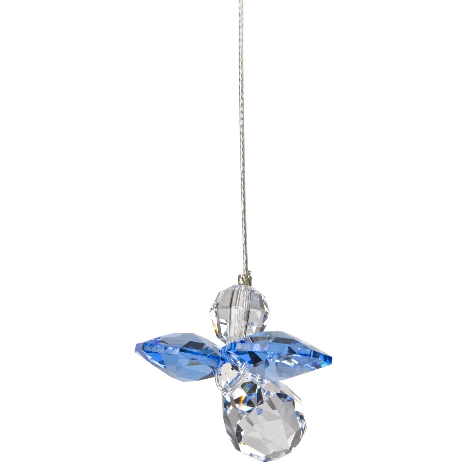 Woodstock Crystal Suncatchers, Crystal Guardian Angel Sapphire, Crystal Wind Chimes For Inside, Office, Kitchen, Living Room Décor, 1"L