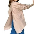 thumbnail image 3 of Gubotare Women's Blouses Casual Womens Waffle Knit Shacket Jacket Casual Long Sleeve Button Down Blouses Tops (Khaki,XXL), 3 of 5