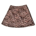 thumbnail image 1 of Women's Leopard Print High Waist Layer Satin Short Skirt, Pink - Leopard, M, 1 of 5