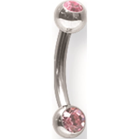 Designer Stainless Steel Sgss Curv Bb W Press Fit Gem Balls 14G (1.6Mm) 5/16 (8Mm) Long 4Mmx4mm Made In China -Jewelry By Sweet Pea Creations