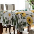 thumbnail image 3 of 54x72 Inch Tablecloth Polyester Square Tablecloth for Home Kitchen Dinner Decor Bees Flying with Daisies, 3 of 9