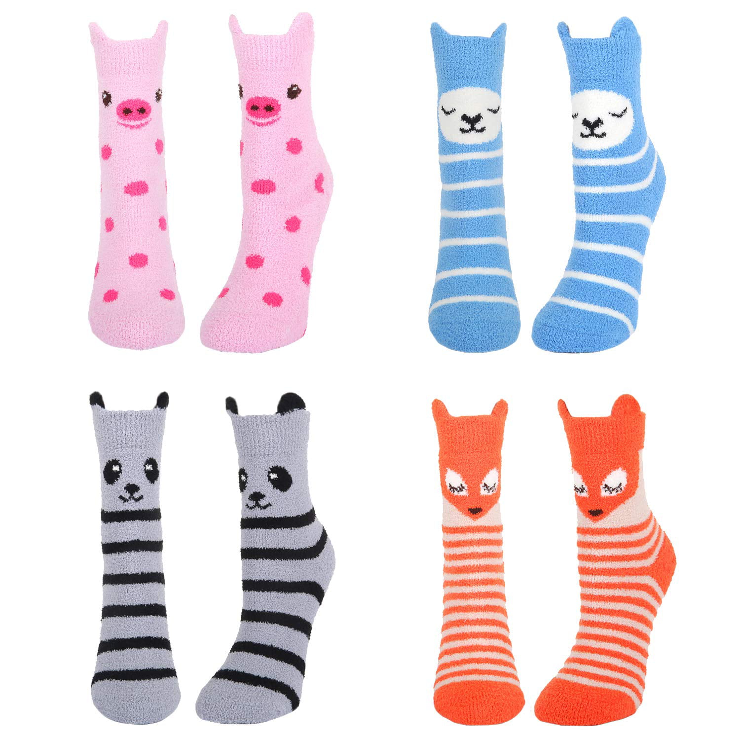 Clothing Socks - Cute Fuzzy Colorful Fluffy Warm Indoors Slipper Socks ...