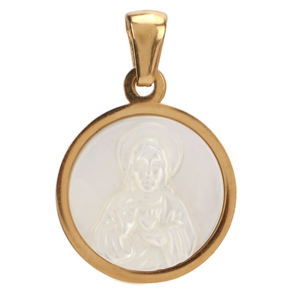 Virgin Mary Pendant Virgin Mary Guadalupe Pearl Relief Double Layer Metal Religious Pendant Decoration Gift