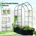 thumbnail image 5 of Galvanized Metal Raised Garden Bed with Arched Trellis 5x3x6ft Planter Box Open Bottom Dark Gray, 5 of 7