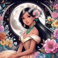 thumbnail image 1 of Pintura de diamante 5D DIY taladro redondo completo princesa Jasmine arte artesanal 50x50cm, 1 of 9