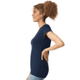 thumbnail image 5 of Gildan Women’s V-Neck Navy T-Shirt Single Pack Cotton Softstyle Short Sleeves Blank Tee Size - S, 5 of 5