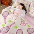 thumbnail image 2 of Manfei Tennis Sports Bed in a Bag Full size, Princess Bow-tie Bedding Sets Full Size, Teenager Boys Girls Reversible Bedding Full Size, Microfiber Bedroom Decoration, 7pcs, 2 of 7