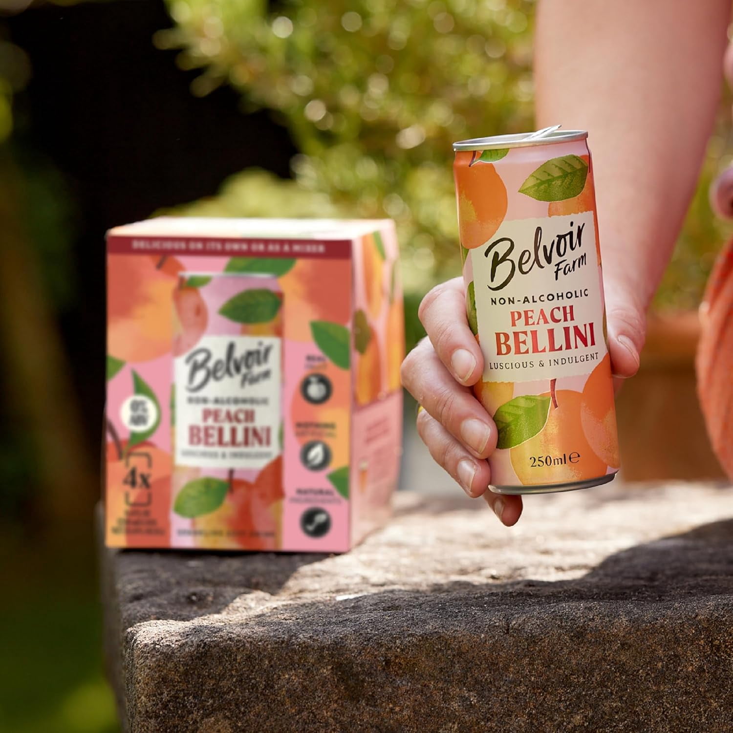 Belvoir Farm Non Alcoholic Peach Bellini 4-Pack of 8.4oz Cans