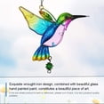 thumbnail image 2 of Atrapasueños de cristal con colgante de colibrí, decoración de arco iris para ventana, atrapasol, decoración de jardín (azul), 2 of 5