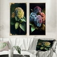 thumbnail image 1 of Designart "Blue Retro Hydrangea in Full Bloom I" Floral Framed Wall Art Set Of 2 - Traditional Blue Frame Gallery Set For Office Decor, 1 of 6