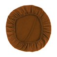 thumbnail image 3 of Shiogb Clearance Round Velvet Bar Stool Seat Washable Stool Cushion Slipcover Elastic Bar Chair For Chair, Elastic Cushion Cover Coffee Color 5.9X4.7X0.4 Inches, 1X Cushion Cover, 3 of 7