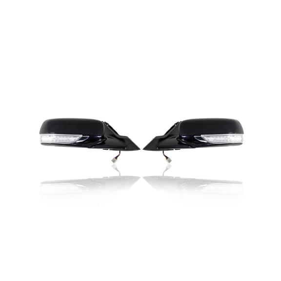 Door Mirror - Compatible/Replacement for '09-14 Acura TL - Powered, Heated, With Memory & Lamp - Pair, Left Driver   Right Passenger Set - 76200TK4A01ZD, 76250TK4A01ZD