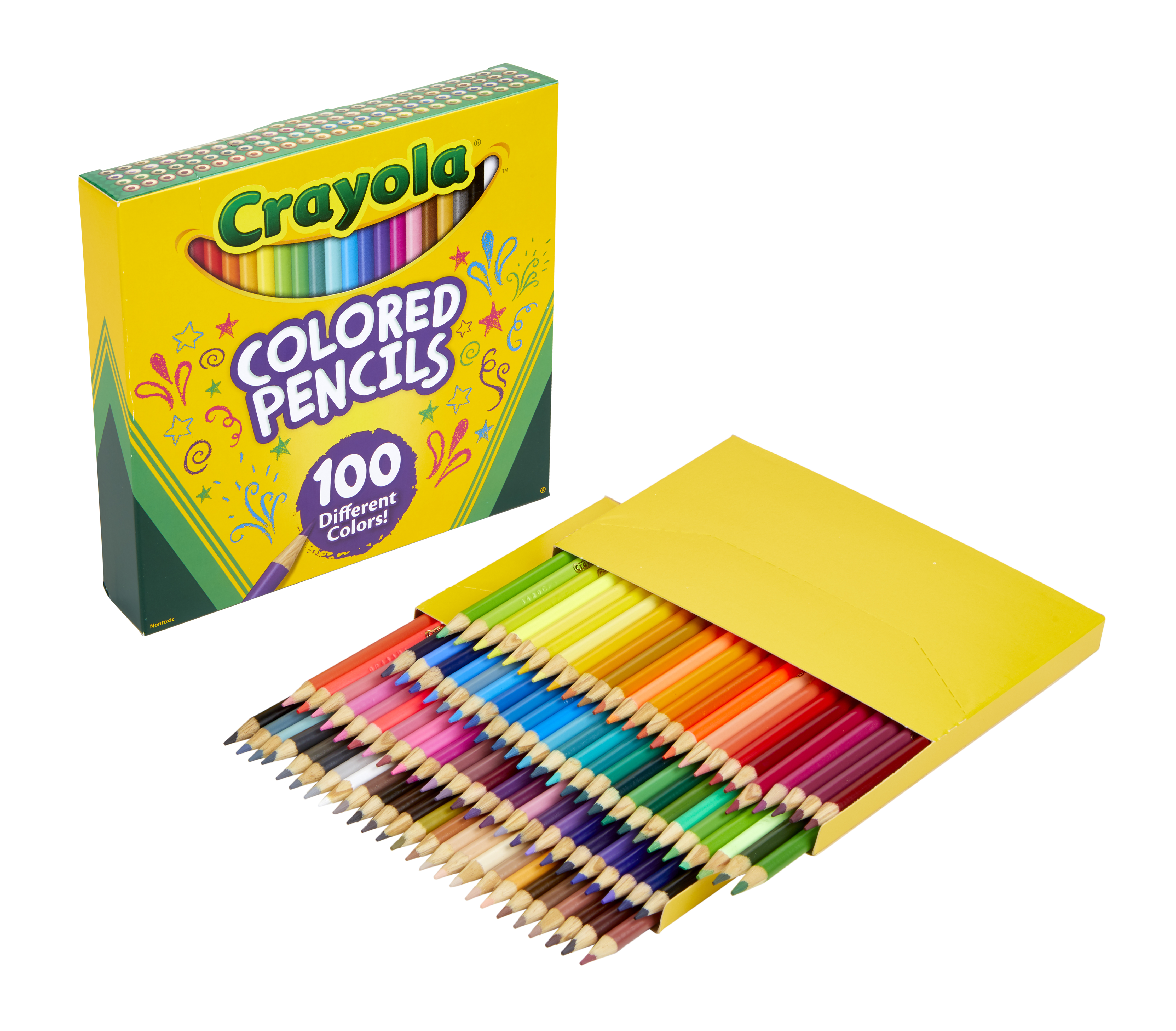 Lápices de colores Crayola, 100 piezas, útiles escolares de regreso a clases, lápices para colorear para adultos, esenciales para el aula de arte, regalo para colorear para maestros y niños, edades 5+ 7