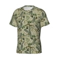 thumbnail image 5 of Vsdgher Tropical Plants Green Print Men's Dry Fit Mesh Athletic Shirts Moisture Wicking Tennis T-Shirt Tops, 5 of 9
