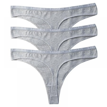 

Women Seamless Thongs Panties Cotton Breathable Stretch T-back Low-Rise Briefs Underpants(3-Packs)